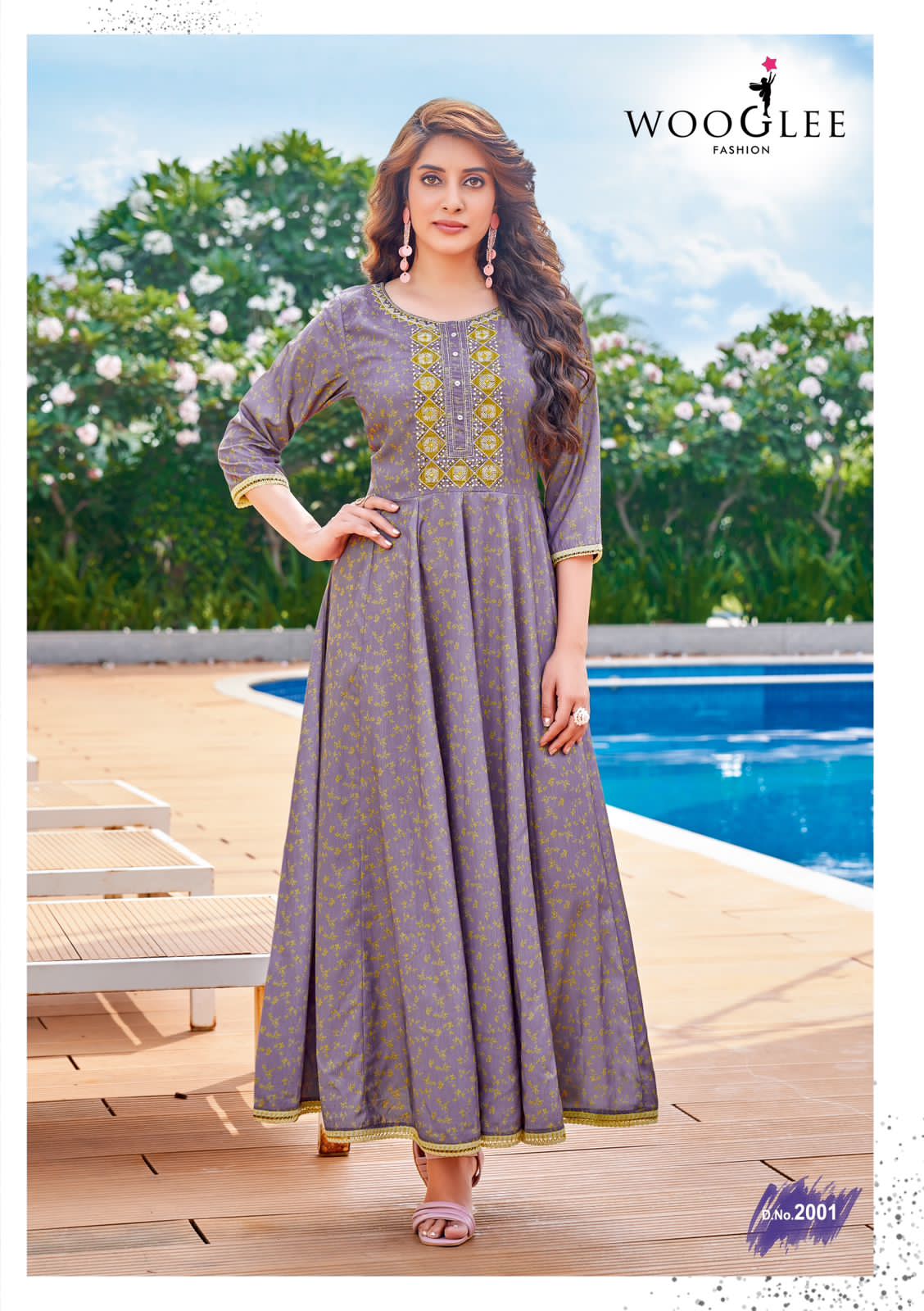 Wooglee Avsar Rayon Long Anarkali Kurtis Catalog
